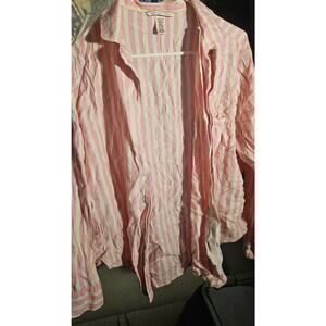 Victoria Secret Pink and White Striped Shirt